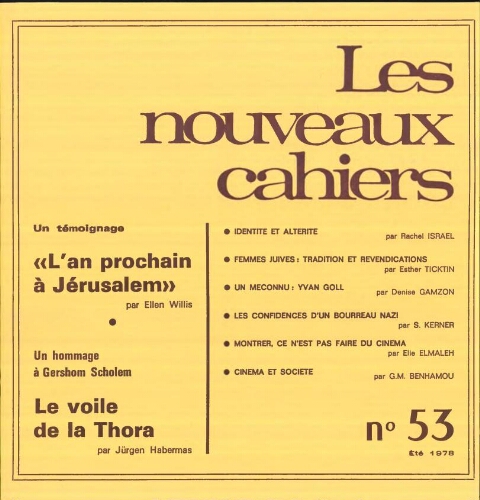 Les Nouveaux Cahiers N°053 (Eté 1978)